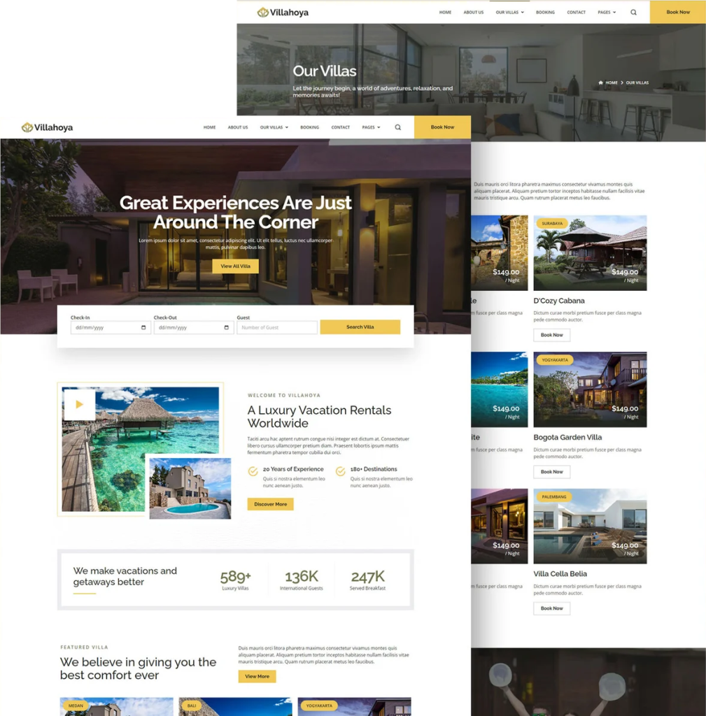 Prikaz izrađene web stranice za iznajmljivače u Istri