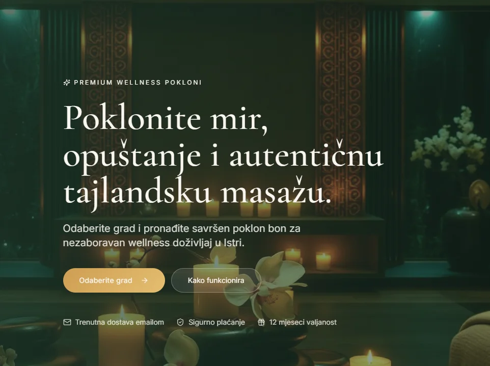 Masaže — Custom web aplikacije