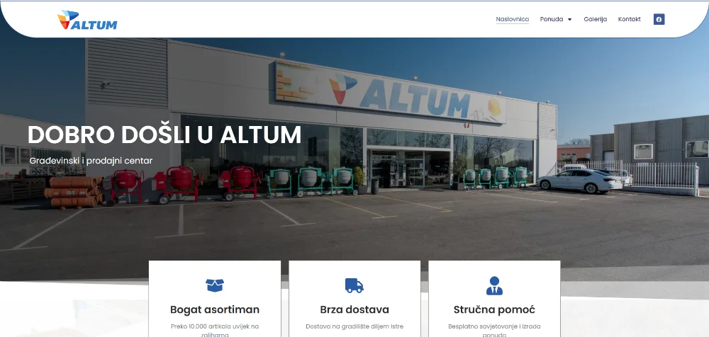Altum — Web stranica