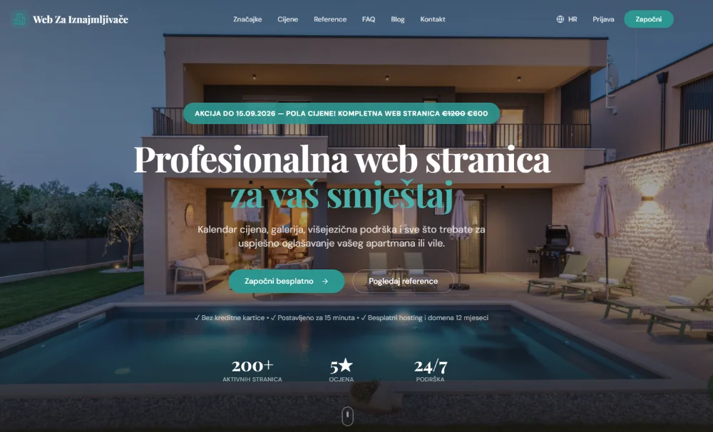 Web za iznajmljivače — Custom web aplikacije