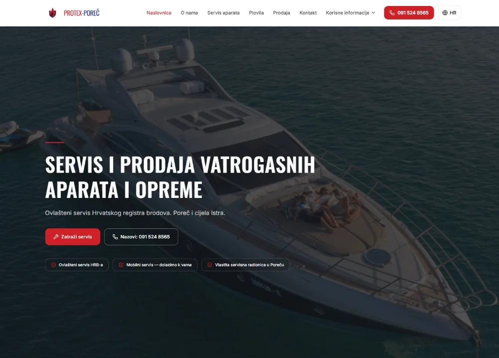 Protex Poreč — Web stranica